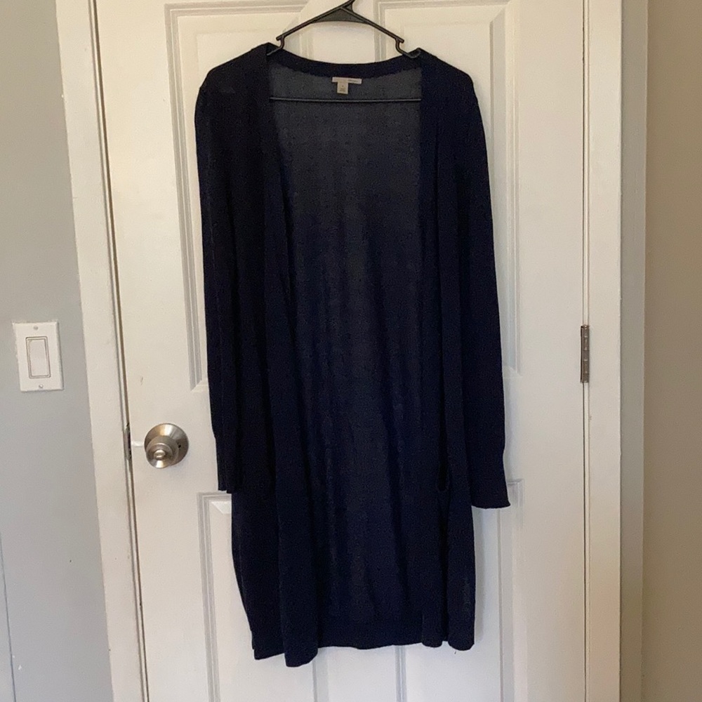 Halogen Duster Cardigan, navy